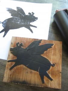 Block Printing Class Flying Pig